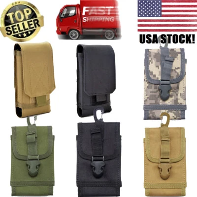 Tactical Military Bag Mobile Phone Belt Clip-On EDC Pouch Holster Cover Case - Image 1 of 4