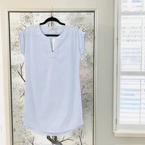 NWT Vineyard Vines $148 Womens XS Harbor UPF Seersucker Stripe Print Tunic Dress - Picture 1 of 14