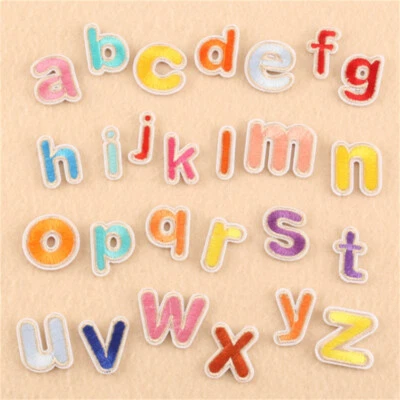 26 Mix Fabric Patches Letters For Crafts Sewing Embellishments Decors Alphabet - Image 1 of 4