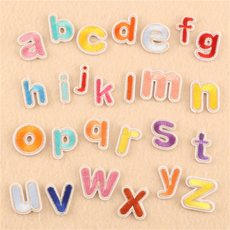 26 Mix Fabric Patches Letters For Crafts Sewing Embellishments Decors Alphabet - Image 1 of 4