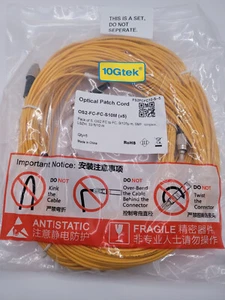 10Gtek Optical Patch Cord OS2-FC-SC-S10M 33 ft/10m (Pack of 5) - Picture 1 of 2