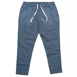 Mens Pants Joggers Blue Cotton Elastic Waist Drawstring Loose Harem Casual XL - Picture 1 of 6