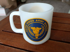 Vintage Glasbake Milk Glass Mug, United States Army Reserve