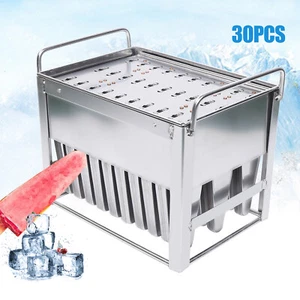 30pcs Stainless Steel Molds Ice Cream Sticks Mould Ice Lolly Popsicle Pop Holder - Picture 1 of 16