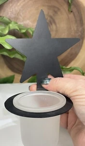 Black Metal Star Candle Holder Wall Sconce Country Black Home Decor - Picture 1 of 4