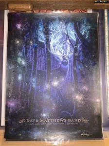 Dave Matthews Band Poster Alpine WI 2022 NC Winters Midnight Hand Embellished /5 - Picture 1 of 7