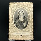Victorian Holy Prayer Card Paper Lace Antique Ste Louise St. Luisa Relieve Poor