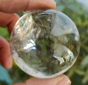 124g NATURAL SMOKY QUARTZ CRYSTAL SPHERE BALL HEALING - Picture 1 of 17