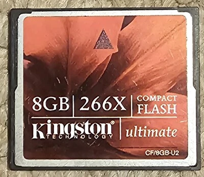 Kingston 8GB 266x Speed - Compact Flash Card - Red/Black (CF/8GB-U2) .#10 - Image 1 of 2