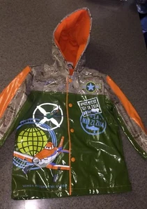 Disney Store Cars Lightning McQueen Rain Jacket Raincoat Size 4 Lined Hooded - Picture 1 of 6
