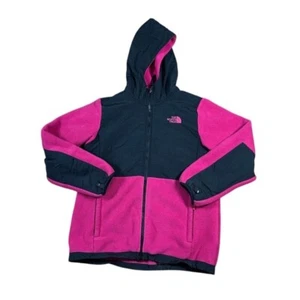 The North Face Fleece Hoodie Full Zip Pink Schwarz Jacke | Damengröße Kinder 18 - Bild 1 von 7