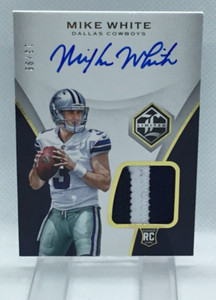 2018 Limited Jersey Auto #123 Mike White Cowboys /99 RC