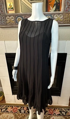 Vestido de cóctel Sandra Darren 4p negro nuevo con etiquetas axila a axila 17" largo 39,5" Foto 1 de 4