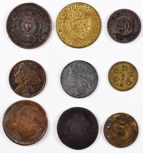 EUROPA Lotto di 9 gettoni token jeton assortiti - Picture 1 of 2