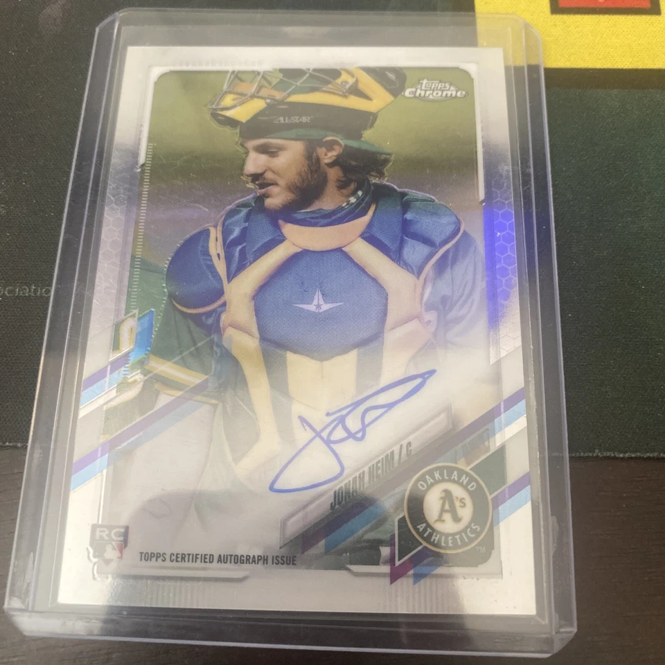 Topps Chrome Jonah Heim Auto RC A’s Rangers On Card  - Image 1 of 1