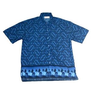 Camicia uomo piccola blu hawaiana manica corta con bottoni Arizona Jean Co. - Foto 1 di 11
