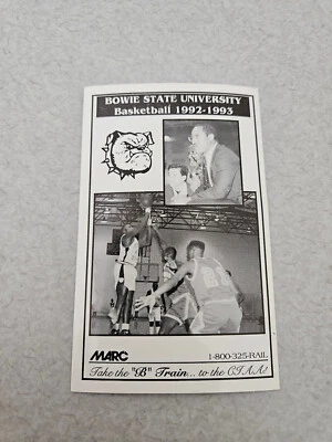ES23 Bowie State University 1992/93 Men's Basketball Pocket Schedule Card - Marc - Image 1 of 2