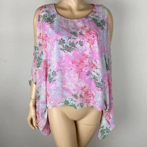 Vince Camuto Top Womens Batwing Cold Shoulder Pretty Summer Boho Top M - Picture 1 of 6