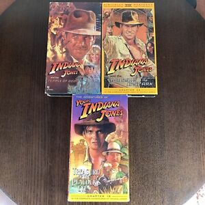Indiana Jones Movie Bundle VHS Raiders of Lost Ark Temple of Doom Peacock's Eye