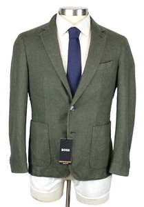 Hugo Boss Sport Coat 38 S Men's Green Wool Polyester Hanry Slim Fit Blazer NWT - Picture 1 of 12