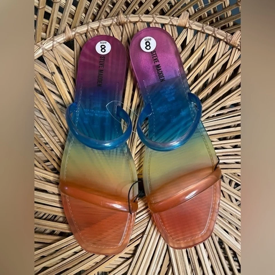 New Steve Madden Rainbow Pike Sandals Ladies 8 - Image 1 of 4