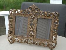 Antique Brass Double Picture Frame 3 1/2” X 5”