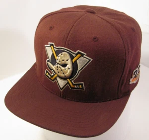 Anaheim Mighty Ducks Hat Mens Maroon Fitted 7 1/8 20th Ann Cap 2012 NHL Ness - Picture 1 of 14
