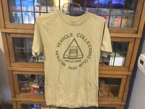 VTG 1982 MVCC Military Vehicle Collectors Club Kansas City MO Tan T-shirt SZ M/L - Picture 1 of 11