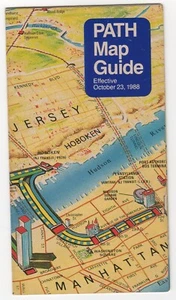 1988 PATH MAP GUIDE Port Authority N.Y., N.J. fold out - Picture 1 of 5
