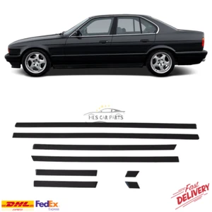 Body Side Moulding Trim Set 8 Pcs For BMW E34 Sedan 1987-1996 Model Year - Picture 1 of 5