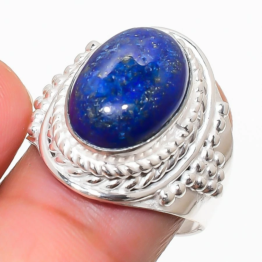 Blue Lapis Lazuli Gemstone Handmade 925 Sterling Silver All Size Ring For Gift - Image 1 of 1