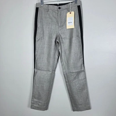 Rag & Bone Silver Sport Trouser Pants Women's Size 2 Black Stripe Detail - Image 1 of 4
