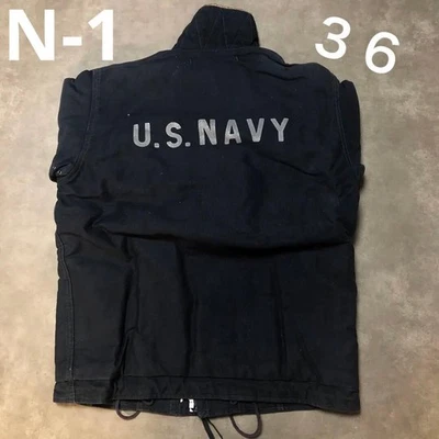 Buzz Rickson's N-1 Deck Jacket S Military U.S. Navy Black Fur Collar Vintage - Image 1 of 4