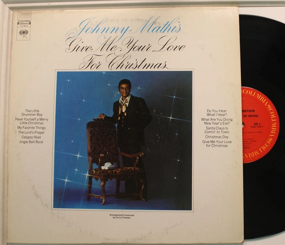 Johnny Mathis Lp Give Me Your Love For Christmas On Columbia - Vg To Nm/ Vg - Image 1 of 1