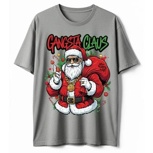 Camiseta Gangsta Claus Hip Hop Santa Navidad Bolsa de Dinero Rapero Urbano Camiseta de Regalo - Imagen 1 de 17