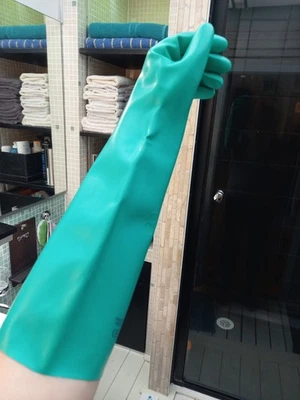 lange Gummihandschuhe, NitrosolveZ51G, Grün size 8/M - Bild 1 von 4