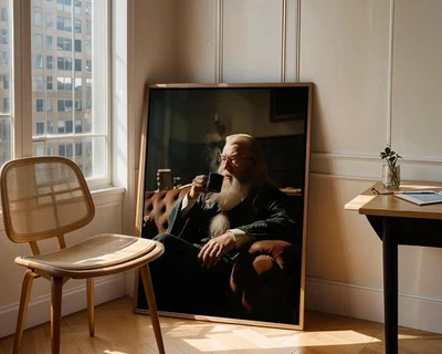 Wise Headmaster Portrait Print Poster Study Vintage Lighting Wall Art NoFrame - Image 1 of 4