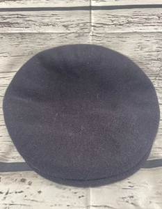KANGOL Vintage 502 S/M Cap 100% Wool Navy Blue Heritage Flat Newsboy Earlap Cap - Picture 1 of 6