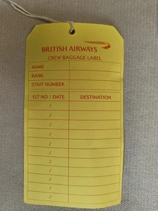 5 x Vintage British Airways Crew Baggage Label’s - Bild 1 von 6