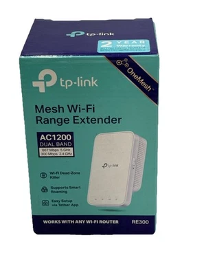 TP-Link RE300 Mesh Wi-Fi Range Extender AC1200 Dual-Band | New Sealed - Image 1 of 4