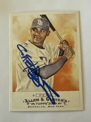 Signed 2009 Topps Allen & Ginter #264 Carlos Pena Autograph Tampa Bay Rays Rare - Image 1 of 2