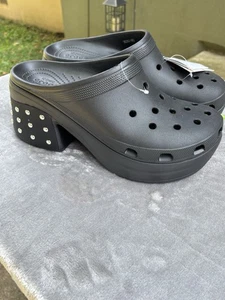CROCS Women's Siren Studded Clog Lightweight in Black Size 13 US NWT - Picture 1 of 17