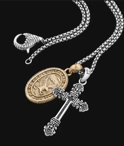 Clocks and colours Providence Men’s Chain Pendants Silver Copper Stainless Steel - Picture 1 of 11