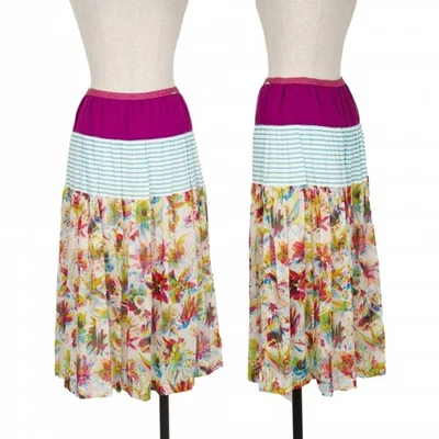 JUNIOR GAULTIER Cotton Flower Print Switching Skirt Size 12A(K-119822) - Image 1 of 4