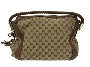 BOLSO DE HOMBRO VINTAGE GUCCI BELLA CUERO LONA GG MONOGRAMA TRENZADO (EPJ029965) - Imagen 1 de 9
