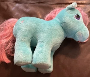 My Little Pony Vintage G1 Hasbro Softies Bow-Tie Plush Stuffed Animal Blue Pink - Picture 1 of 12