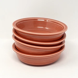 Persimmon? Paprika? Red-Orange Fiestaware 6.5” Cereal Soup Bowls Set Of 4 - Picture 1 of 6