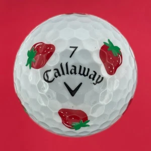 RARE Callaway Chrome Soft Truvis STRAWBERRY ๐ Logo Golf Ball MINT AAAAA - Picture 1 of 5