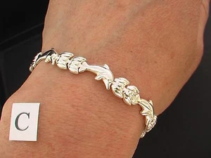 Taxco Mexican 925 Sterling Silver Dolphin Chain Bracelet. 6.8 g, 7.3", 18.5 cm - Picture 1 of 11