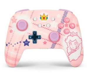 NINTENDO Switch Controller NUEVO Enhanced Wireless de PowerA Peach Plaid Design - Imagen 1 de 8